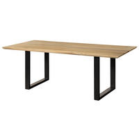 ESSTISCH Mango 180x90x76 natur lackiert / Epoxid schwarz, U-Beine anthrazit matt EPOXY - Naturfarben, Holz (180/90/76cm) - Massivmoebel24