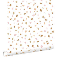 TAPETE Terrazzo-Motiv 53 cm x 10.05 m - Weiß, Papier (53/0.1cm) - ESTAhome
