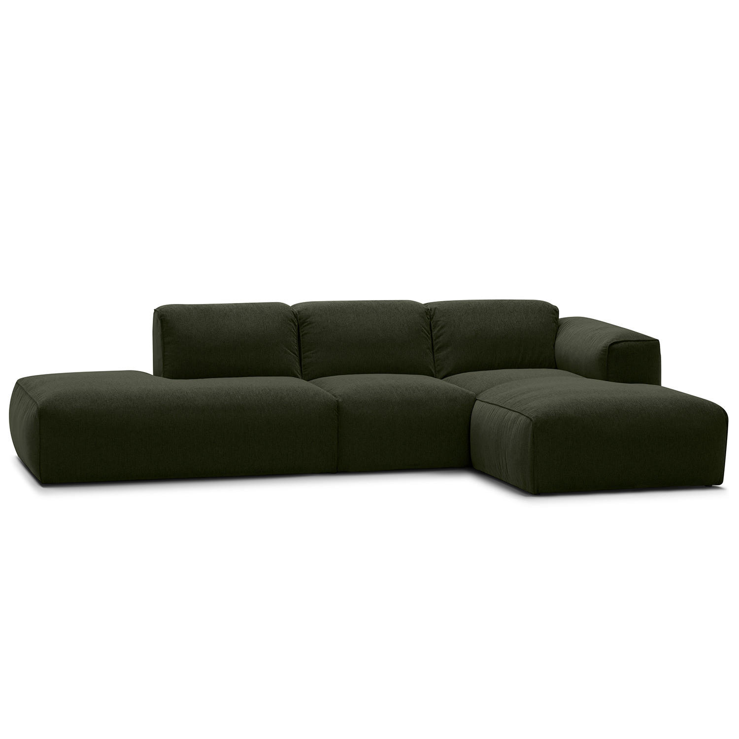 ECKSOFA mit Chaiselongue - Schwarz/Grau, Kunststoff/Textil (290/173cm) - home24