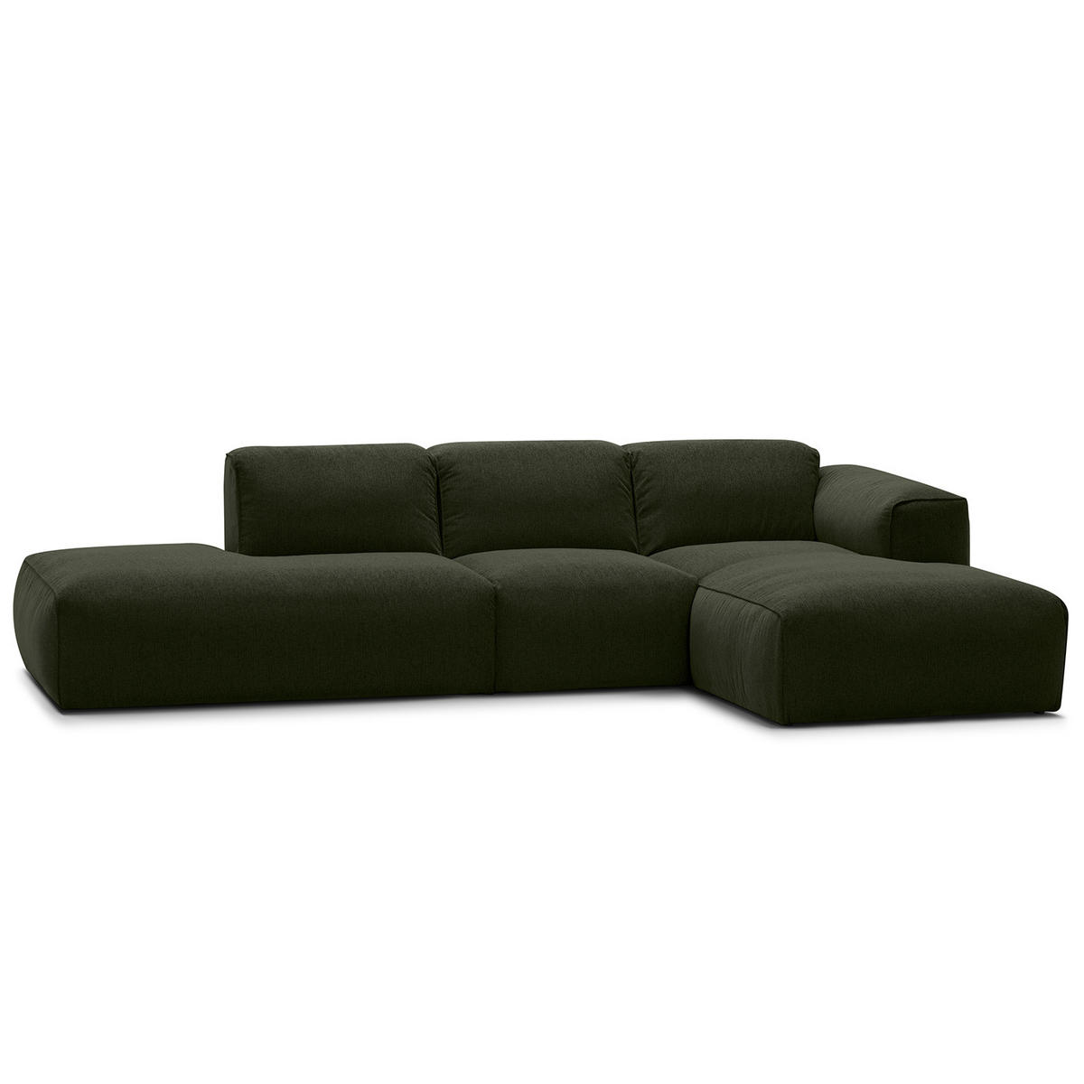 ECKSOFA mit Chaiselongue - Schwarz/Grau, Kunststoff/Textil (290/173cm) - home24