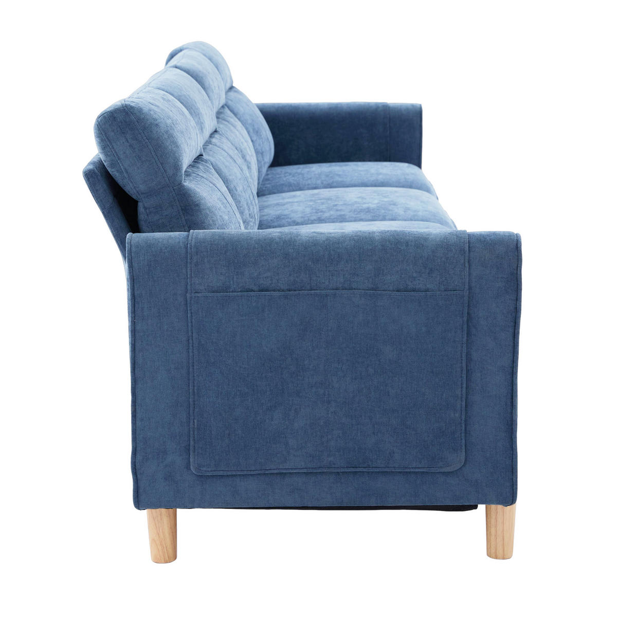 WOHNLANDSCHAFT DE-33935 modular mit Stauraumhockern Blau - Blau, Holz (77/86/261cm) - ComfortXL