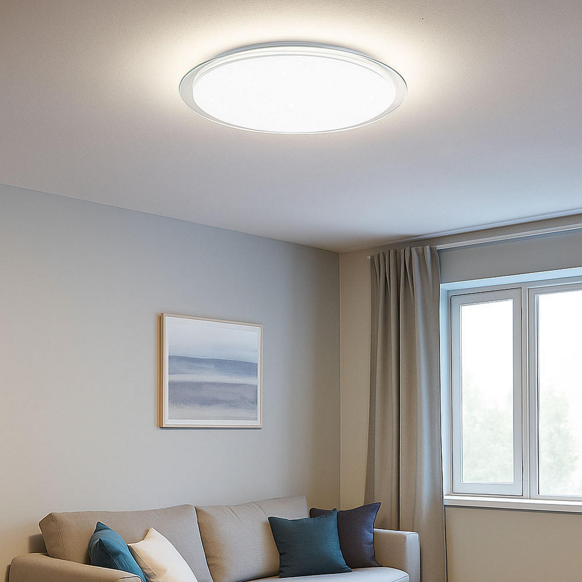 LED DECKENLEUCHTE Weiß Rund - Weiß, Metall (57.2/7/7cm)