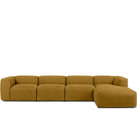 ECKMODULSOFA-RECHTS BUFFO 6-Sitzer mit extrem weicher Sitzfläche, Gewebestoff, Honig - Gelb, Textil (377/180cm) - KONSIMO®
