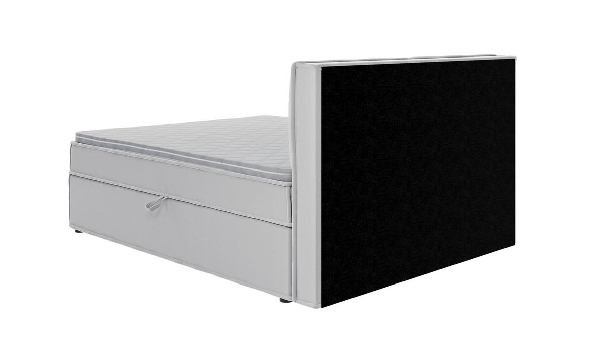 BOXBETT Eclipse 160/200 cm Silber Luxusmicrofaser - Silberfarben/Schwarz, Holz/Kunststoff (160/200cm) - S-Style Möbel