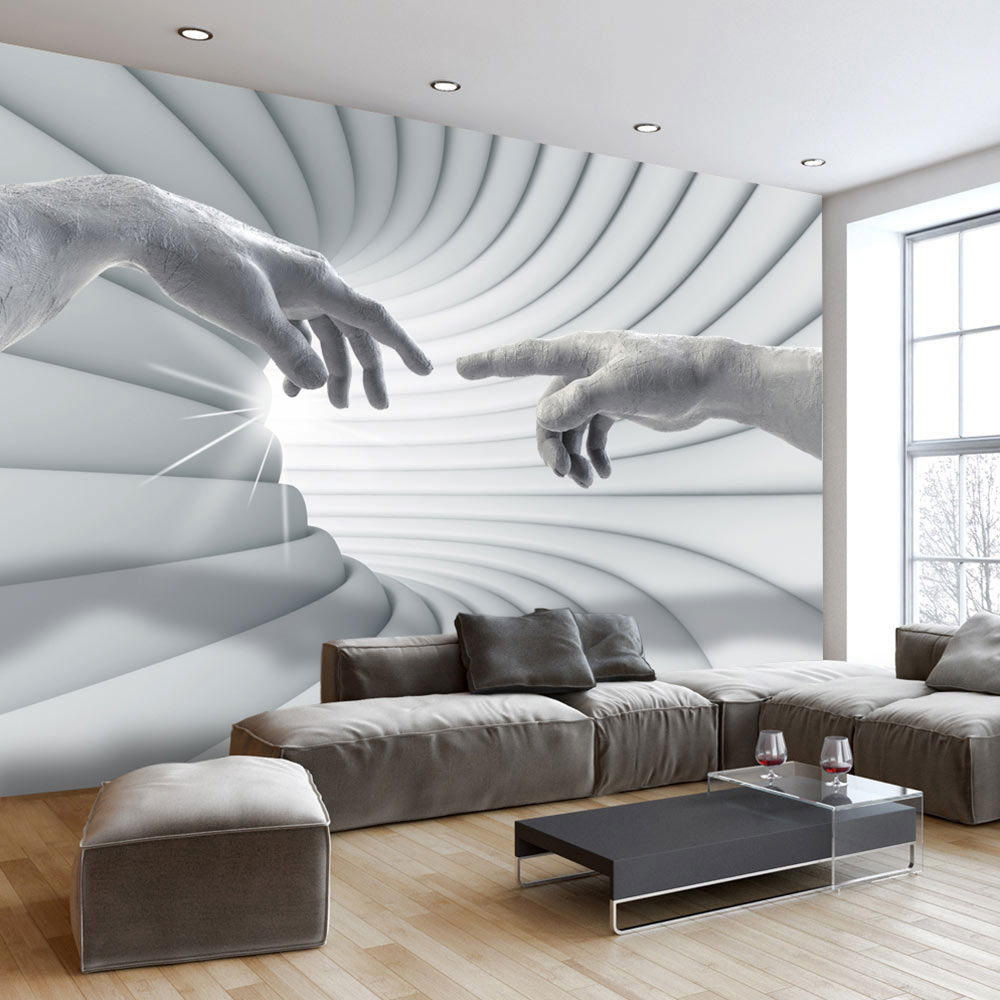 VLIESTAPETE Grau 300/210 cm - Weiß/Grau, Textil (300/1cm) - KUNSTLOFT
