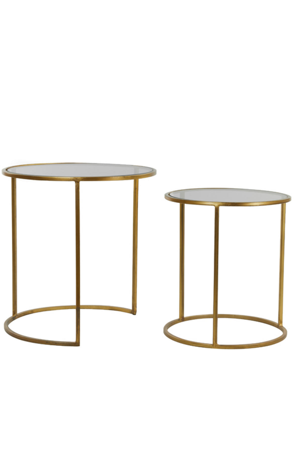BEISTELLTISCH Duarte Gold Ø50/52 cm 2er-Set - Goldfarben/Grau, Metall (50/50/52cm) - Light & Living