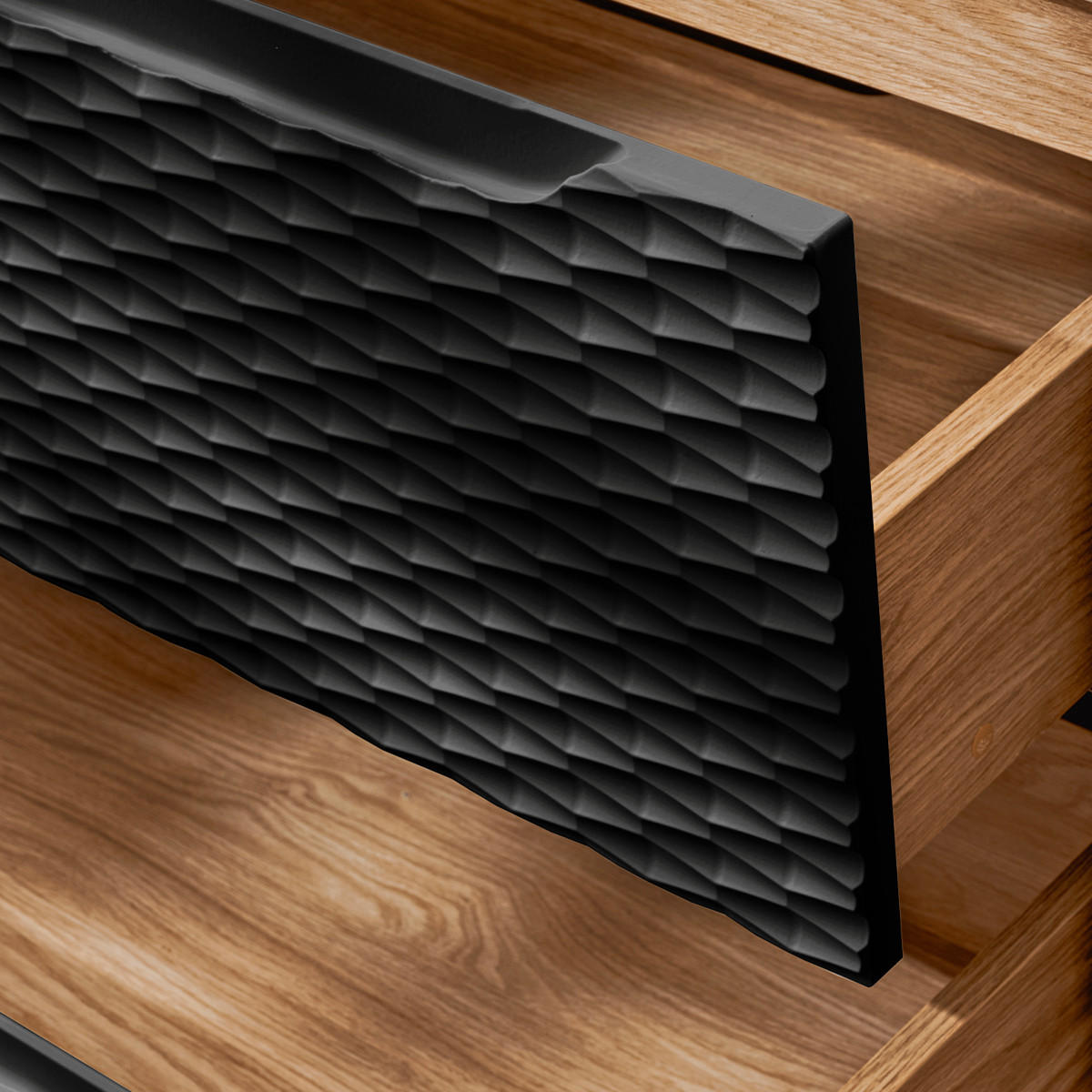 DOPPELWASCHTISCH 120cm Elora Schwarz und Holz - Schwarz, Holzwerkstoff (120/59/46cm) - Petits-meubles