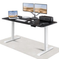SCHREIBTISCH Elektrisch Höhenverstellbarer HomePro 180x80cm Weiß/Schwarz mit Memory-Funktion, Anti-Kollisions Technologie - Schwarz/Weiß, Holzwerkstoff (80/180/62cm) - Desktronic