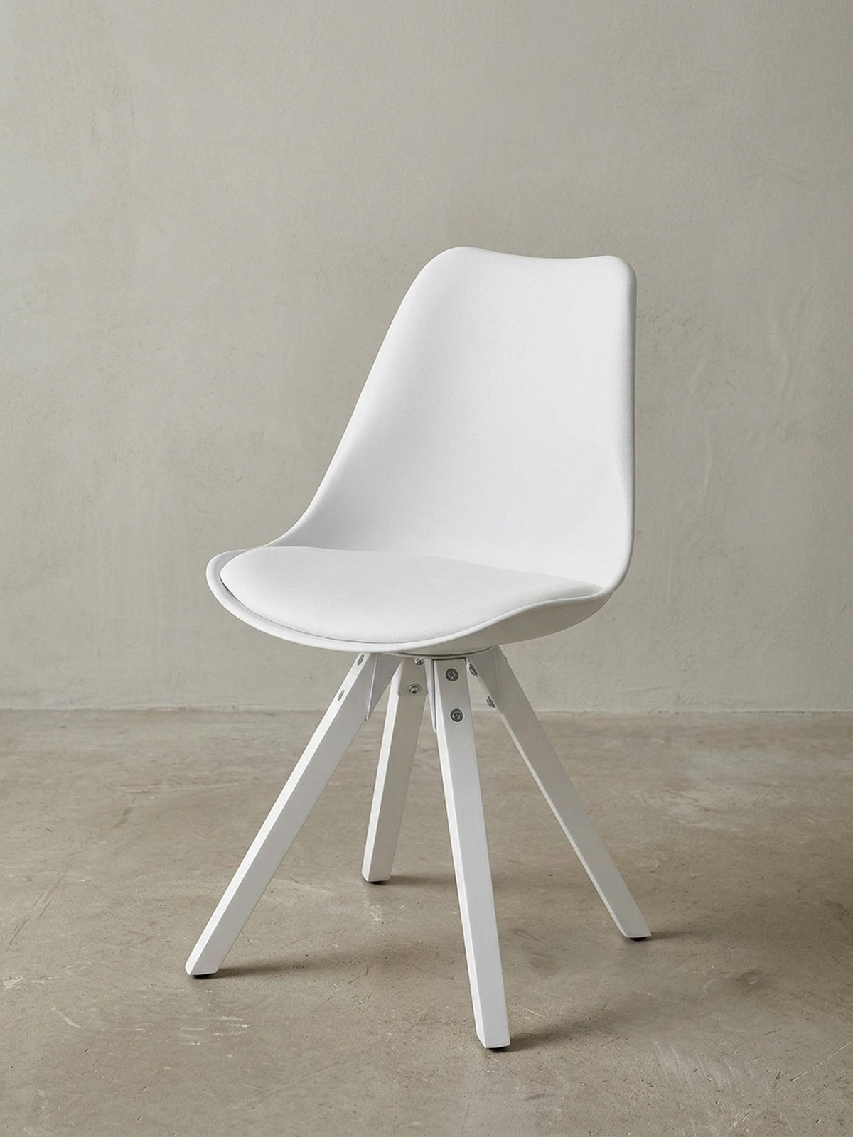 ESSZIMMERSTUHL 2er Set Kunstlederbezug mit Holzgestell Modern gepolstert, Weiß 52x49x87 cm - Weiß, Holz/Kunststoff (52/87/49cm) - KADIMA DESIGN