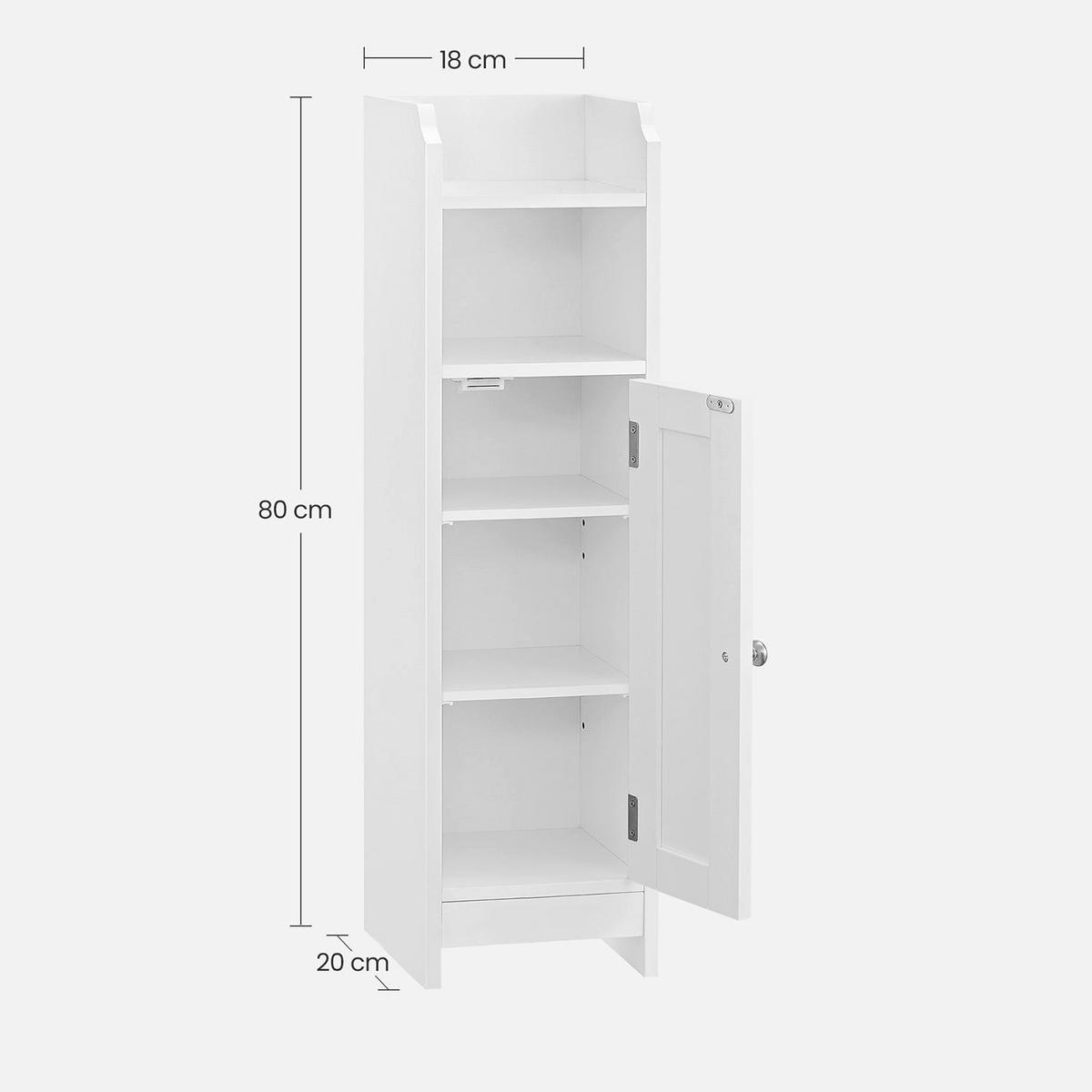 BADSCHRANK TOILETTENSCHRANK - Weiß, Holzwerkstoff (20/80/18cm) - Hansiro