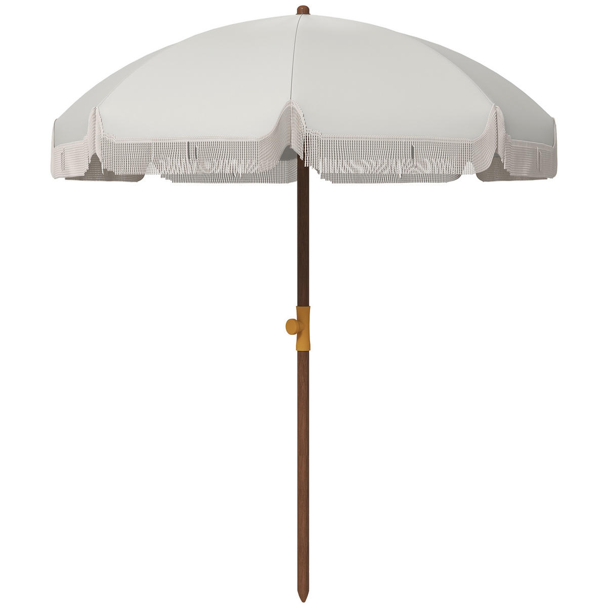 SONNENSCHIRM DE-11472 mit Fransen, UV40+, 8 Streben Hellgrau - Hellgrau, Textil (190/190cm) - ComfortXL