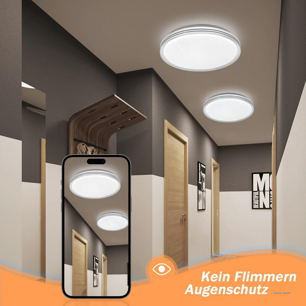 LED-DECKENLEUCHTE Andreas 40/40/6 cm - Weiß, Kunststoff (40/40/6cm) - Nettlife
