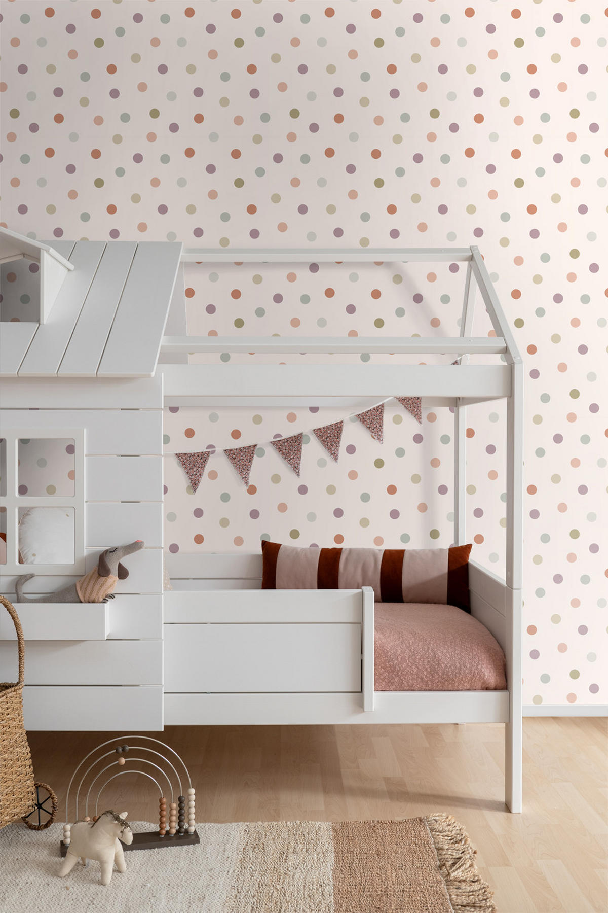 TAPETE Punktmuster 50 x 900 cm - Beige, Papier (50/0.1cm) - ESTAhome