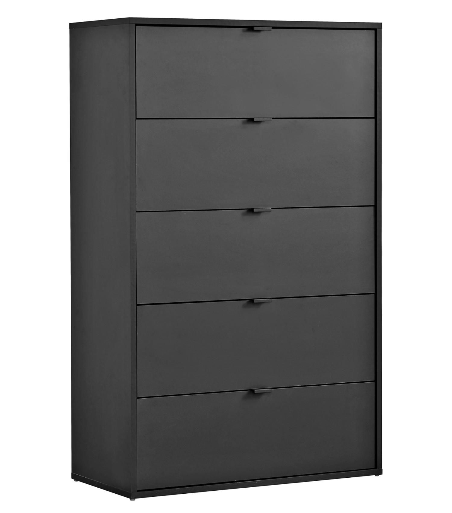 KOMMODE Die Stilvolle - Anthrazit, Holzwerkstoff (80/117/40cm) - Mokebo
