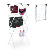 STOJAN na prádlo - biela, kov/plast (62/136/51cm) - Relaxdays