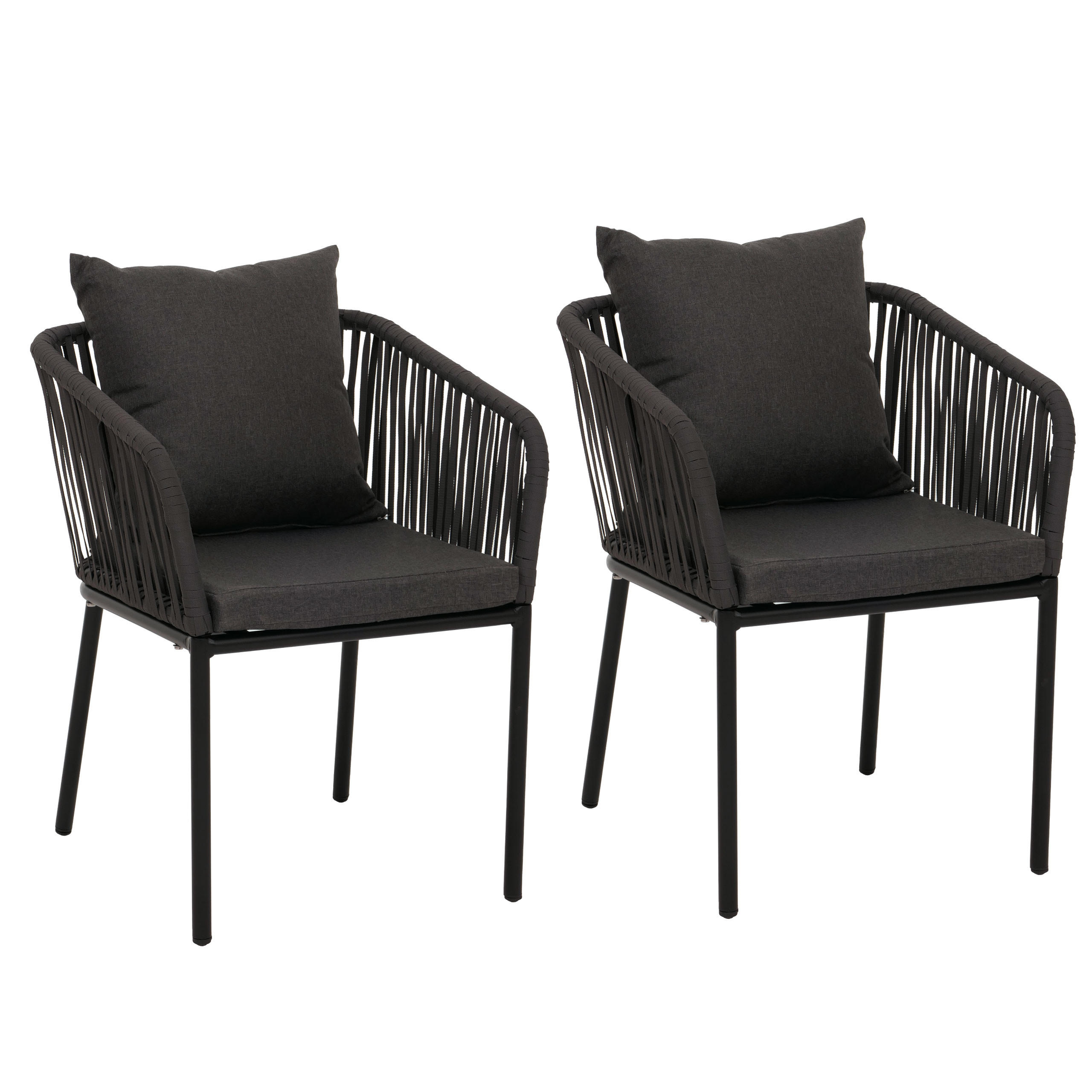 GARTENSTUHL Anthrazit, Dunkelgrau - Dunkelgrau/Anthrazit, Textil (55/75/55cm) - MCW