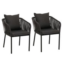 GARTENSTUHL Anthrazit, Dunkelgrau - Dunkelgrau/Anthrazit, Textil (55/75/55cm) - MCW