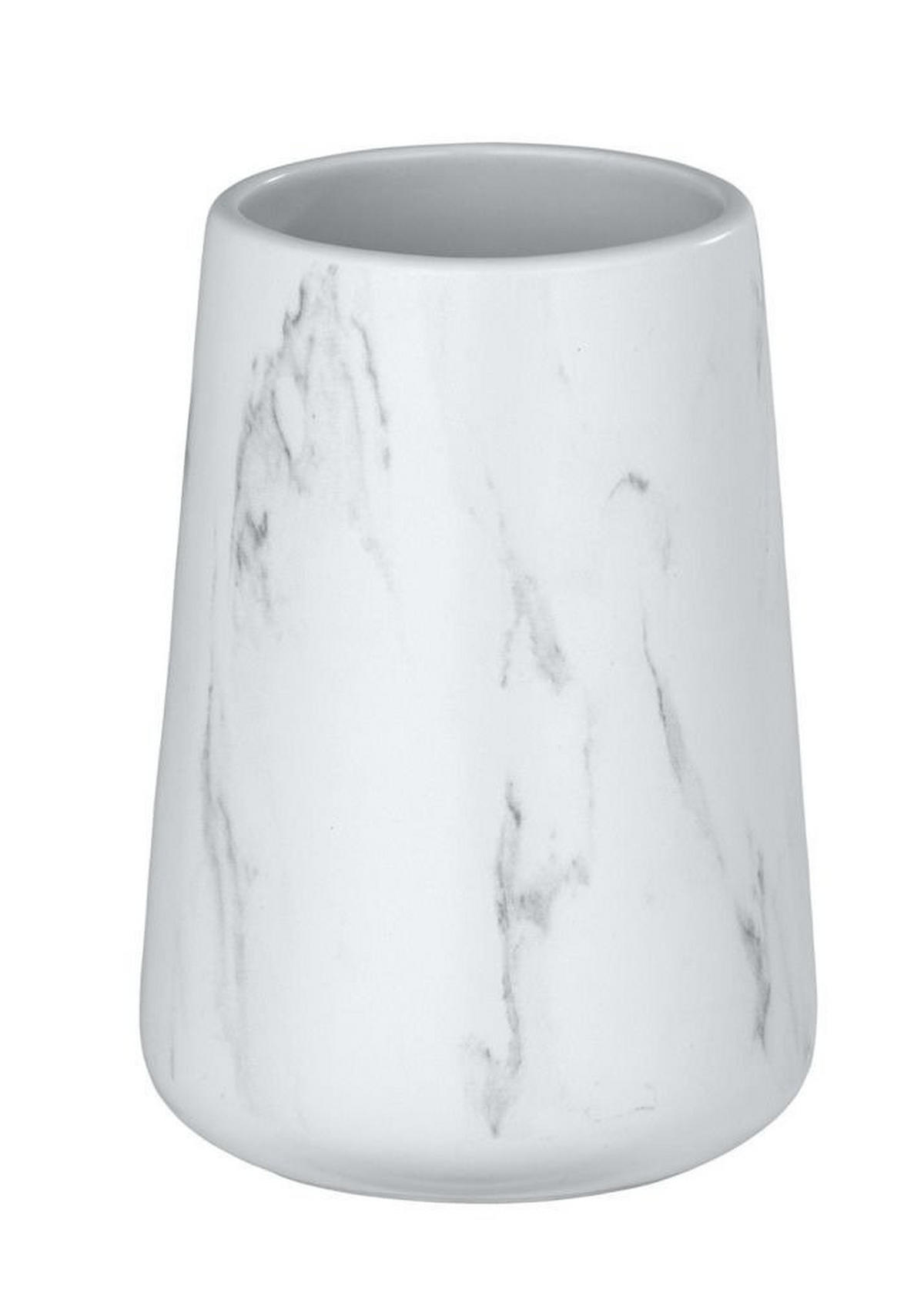 BÜRSTENBECHER Adrada 8,5/8,5/12 cm - Grau, Keramik (8.5/12/8.5cm) - Wenko