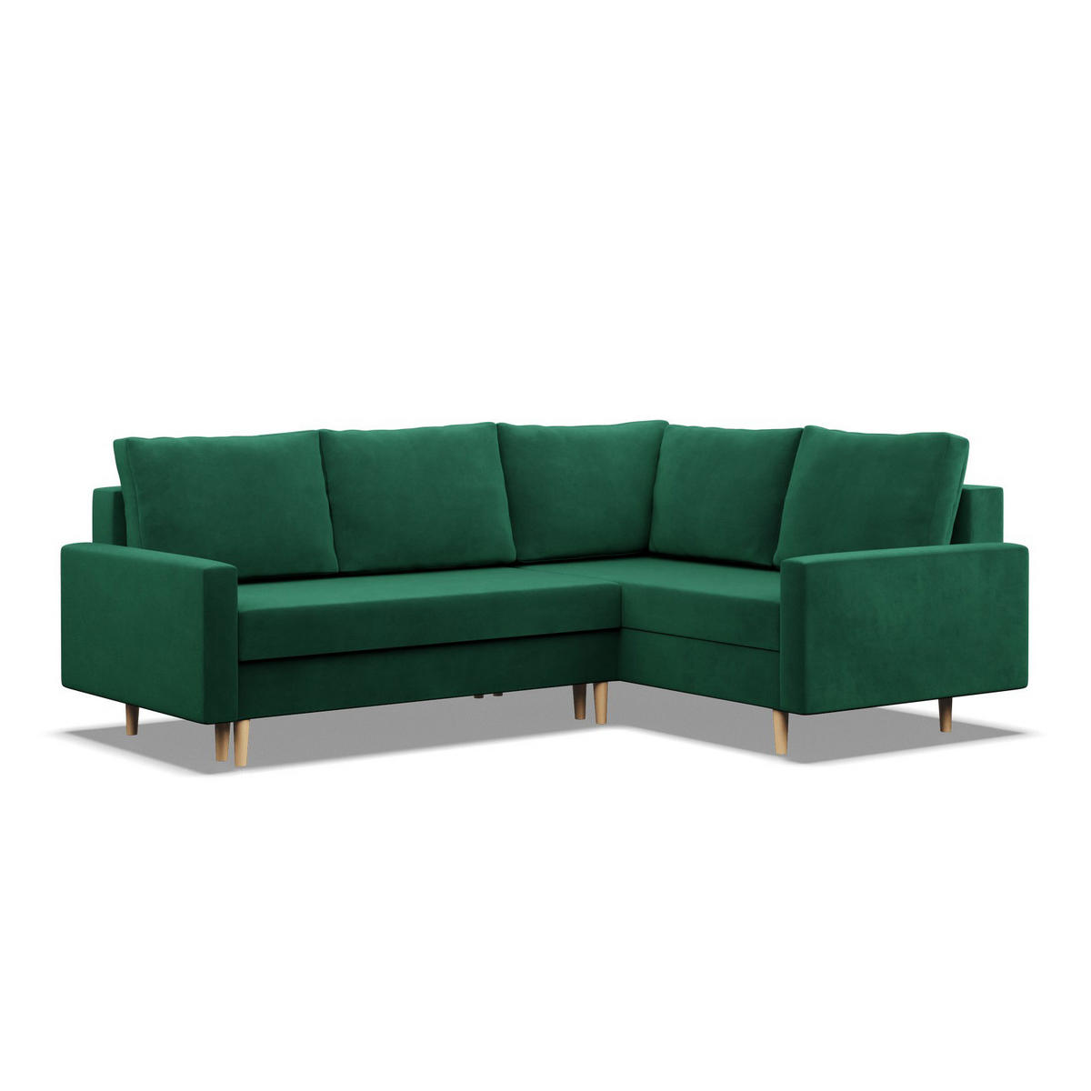 ECKSOFA LINKS MIT SCHLAFFUNKTION BLANK, Grün - Grün, Textil (223/175cm) - Mebligo