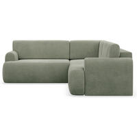 ROHOVÁ pohovka Kaveo, 245 cm univerzální s rohovým dílem - černá/světle zelená, textil/plast (245/245cm) - Selsey
