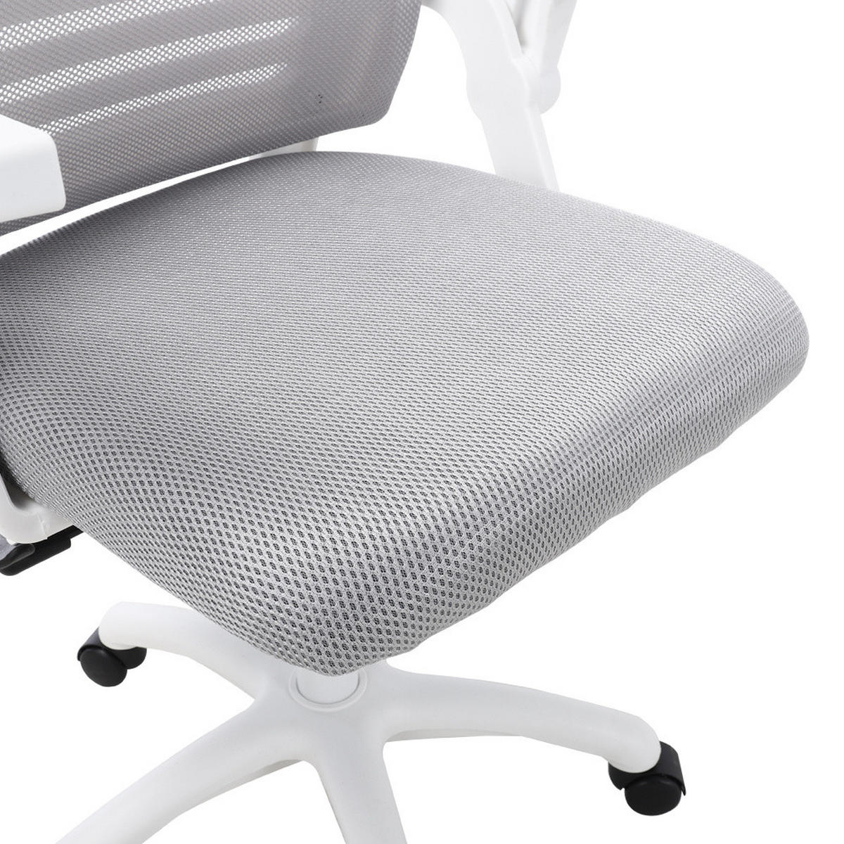 BÜROSTUHL Höhenverstellbar 360°-Drehbar Armlehnen Rollen Grau - Weiß/Grau, Kunststoff (60/101/45cm) - Livingandhome