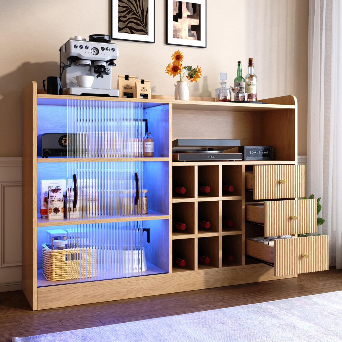 GESCHIRRSCHRANK Naturfarben 120/30/85 - Naturfarben, Holzwerkstoff (120/85/30cm)