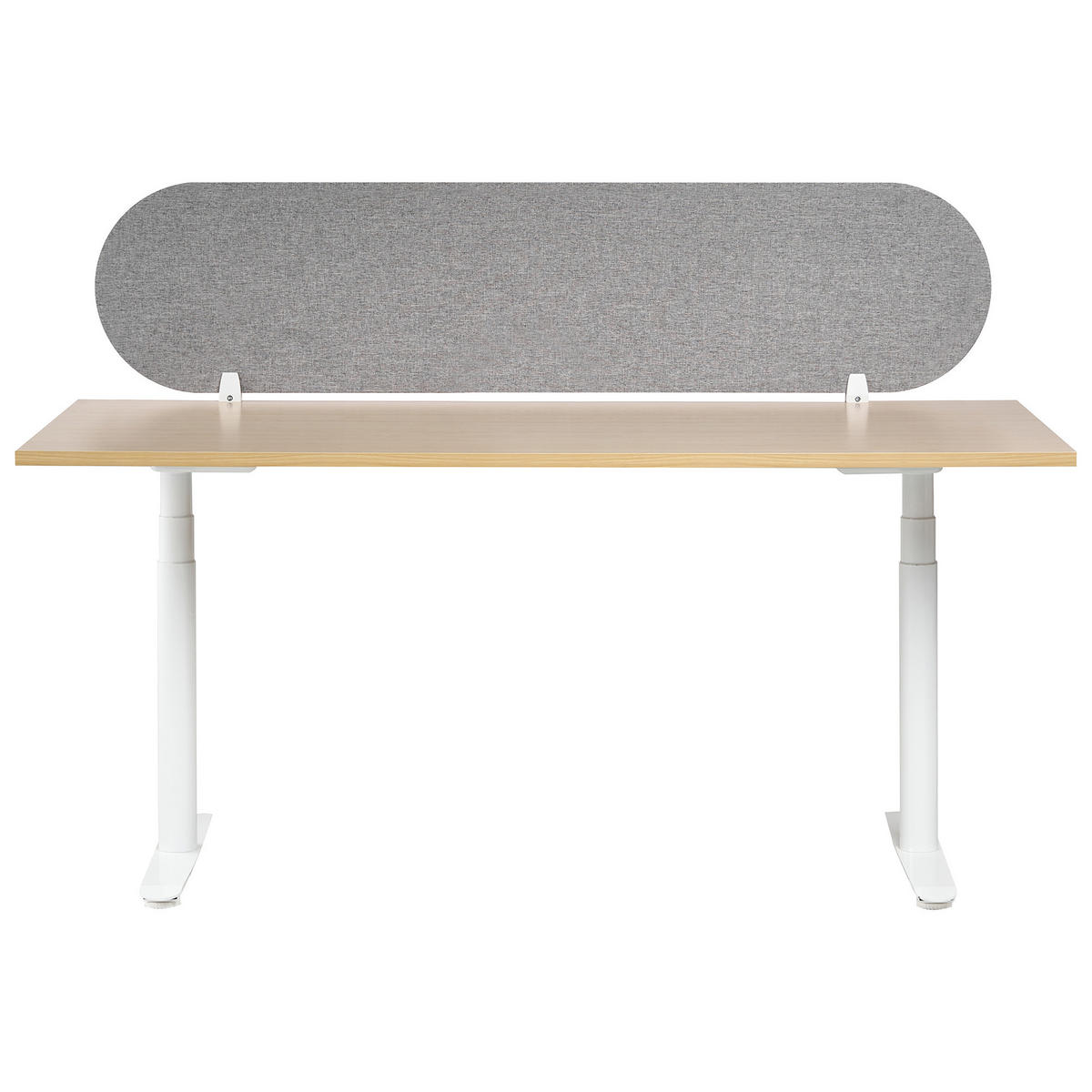 SCHREIBTISCHTRENNWAND Hellgrau 160x2x40 Sparky - Hellgrau, Kunststoff (160/40/2cm) - Beliani