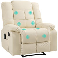 MASSAGESESSEL DE-06343 8 Vibrationspunkte, 165° neigbar Cremeweiß - Creme, Holz/Metall (99/99/94cm) - ComfortXL
