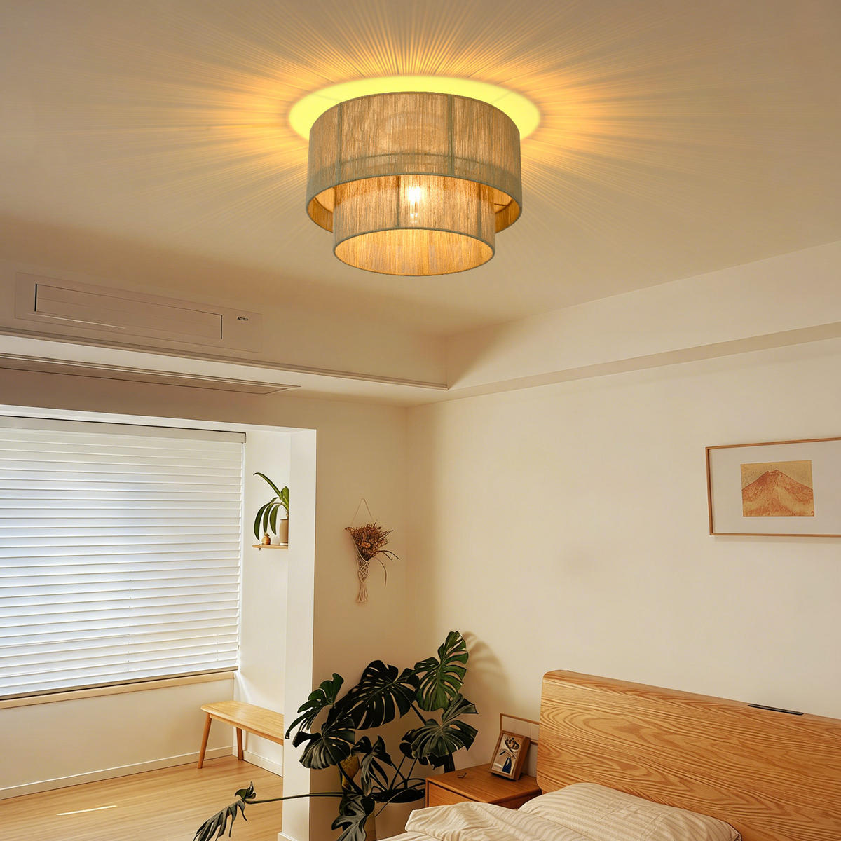 DECKENLEUCHTE Clemens Ⅲ 40/40/28 cm - Braun, Metall (40/40/28cm) - Nettlife