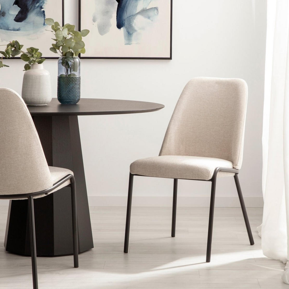 ESSZIMMERSTUHL Deli Beige 50 cm x 88 cm 2er-Set - Beige, Textil (50/88/65cm) - Klast Home