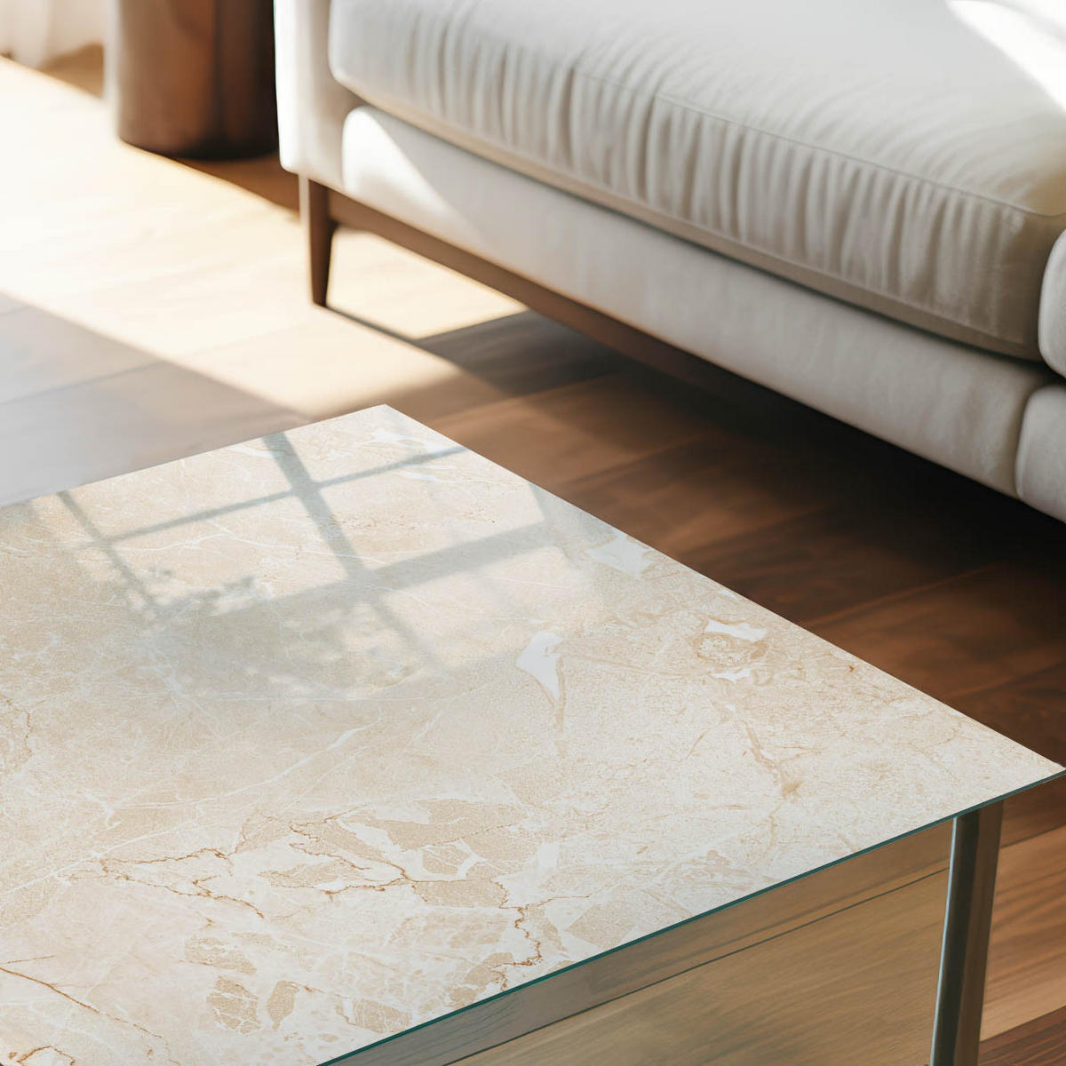 GLASPLATTE 80x60 cm – Beige Stein - Beige, Glas (0.4/80/60cm) - ArtPrintCave