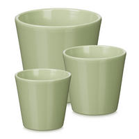 BLUMENTOPF konisch 14/17/22 cm 3er Set - Mintgrün, Keramik (22/19/22cm) - Ibergarden