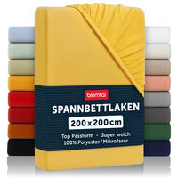 SPANNBETTLAKEN 2er-Set 200/200/30 cm Gelb - Gelb, Textil (200/200cm) - Blumtal