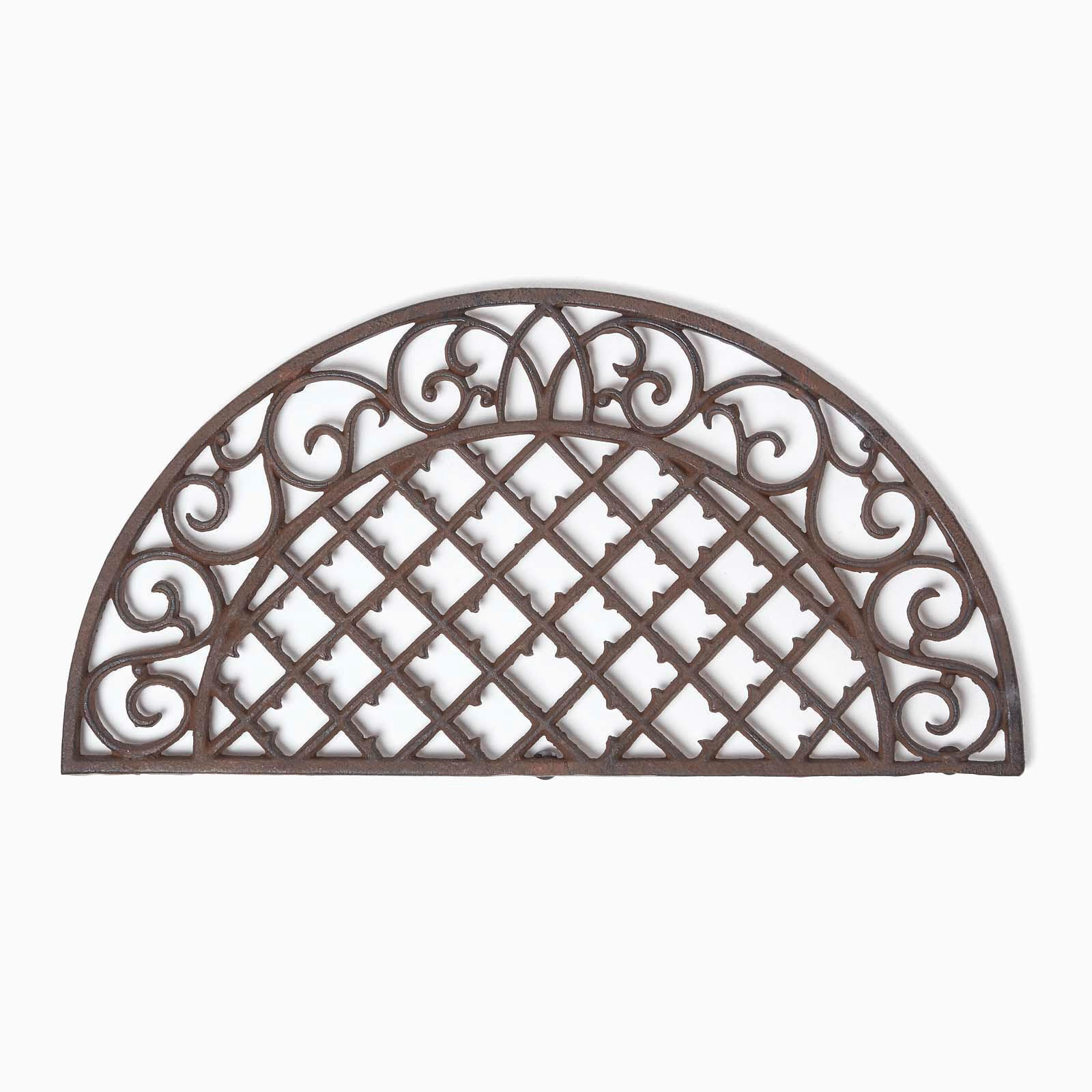 FUSSABTRETER Ornament halbrund, Gusseisen 34/66 cm - Braun, Metall (34/66cm) - Homescapes