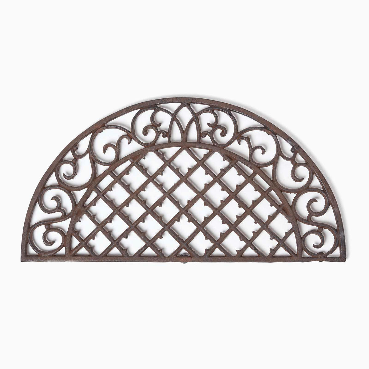 FUSSABTRETER Ornament halbrund, Gusseisen 34/66 cm - Braun, Metall (34/66cm) - Homescapes