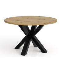 TISCH Artisan Eiche NEO Rund Metallbasis 90 cm - Braun, Holzwerkstoff (90/90/45cm) - Sepro Meble