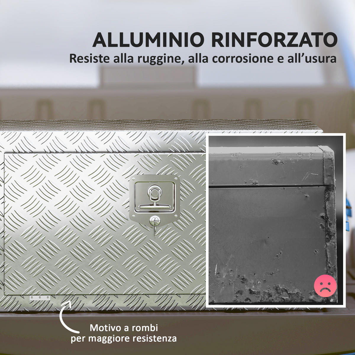 WERKZEUGKASTEN, 96-Liter-Alu-Kasten mit Schloss, 76,2 x 35,5 x 40,6 cm, Silber - Multicolor, Kunststoff (35.5/40.6/76.2cm) - FORIOUS