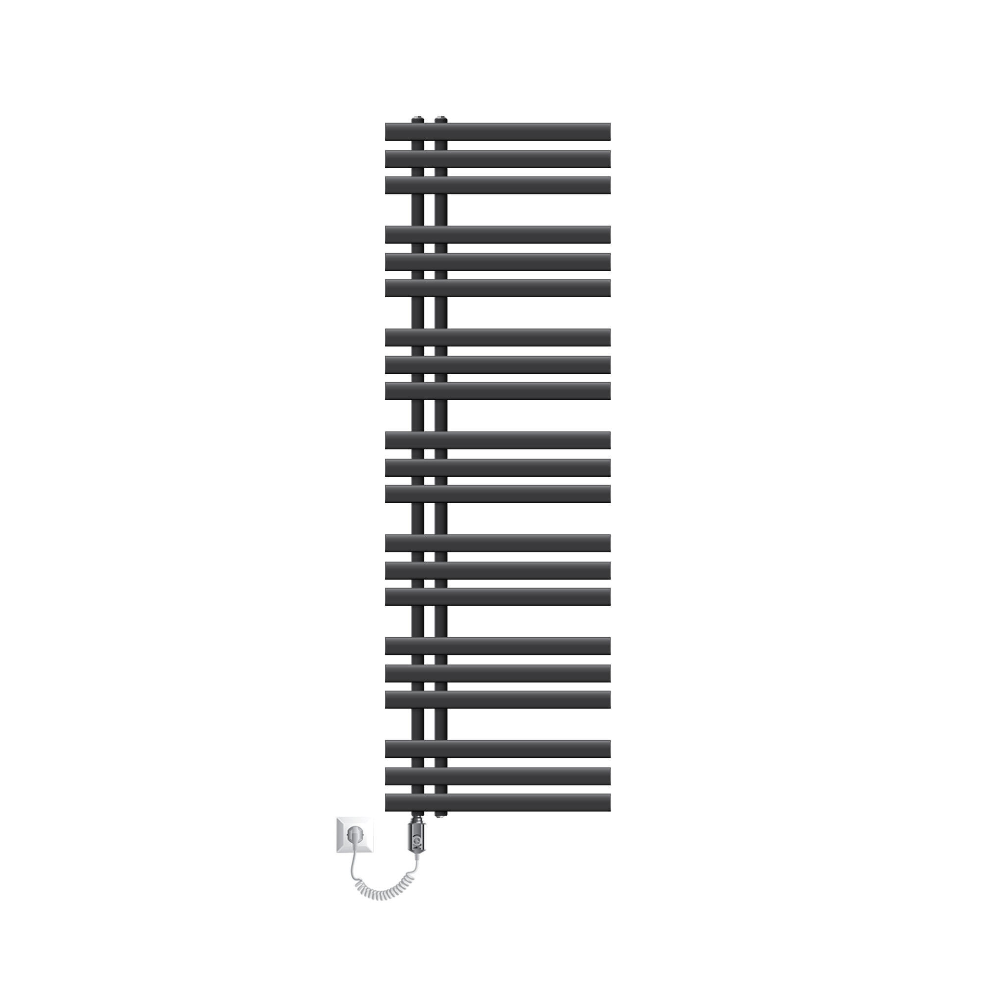 BADHEIZKÖRPER elektrisch Iron EM 500x1600 mm Anthrazit mit Heizstab 900W - Anthrazit, Metall (50/160/3cm) - LuxeBath