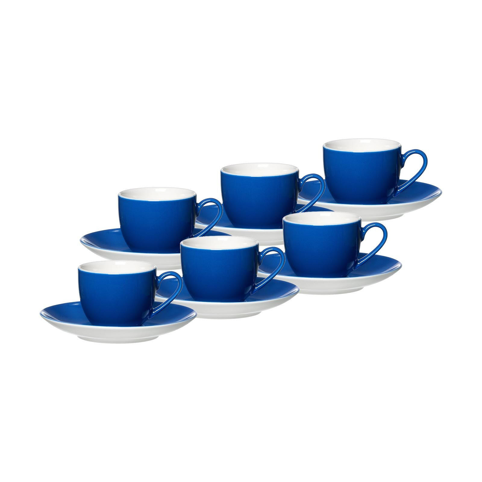 ESPRESSOTASSEN UND -UNTERTASSEN Doppio Indigo Blau 80 ml 6er Set - Blau, Keramik (12/7/12cm) - Ritzenhoff Breker