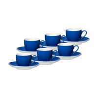 ESPRESSOTASSEN UND -UNTERTASSEN Doppio Indigo Blau 80 ml 6er Set - Blau, Keramik (12/7/12cm) - Ritzenhoff Breker