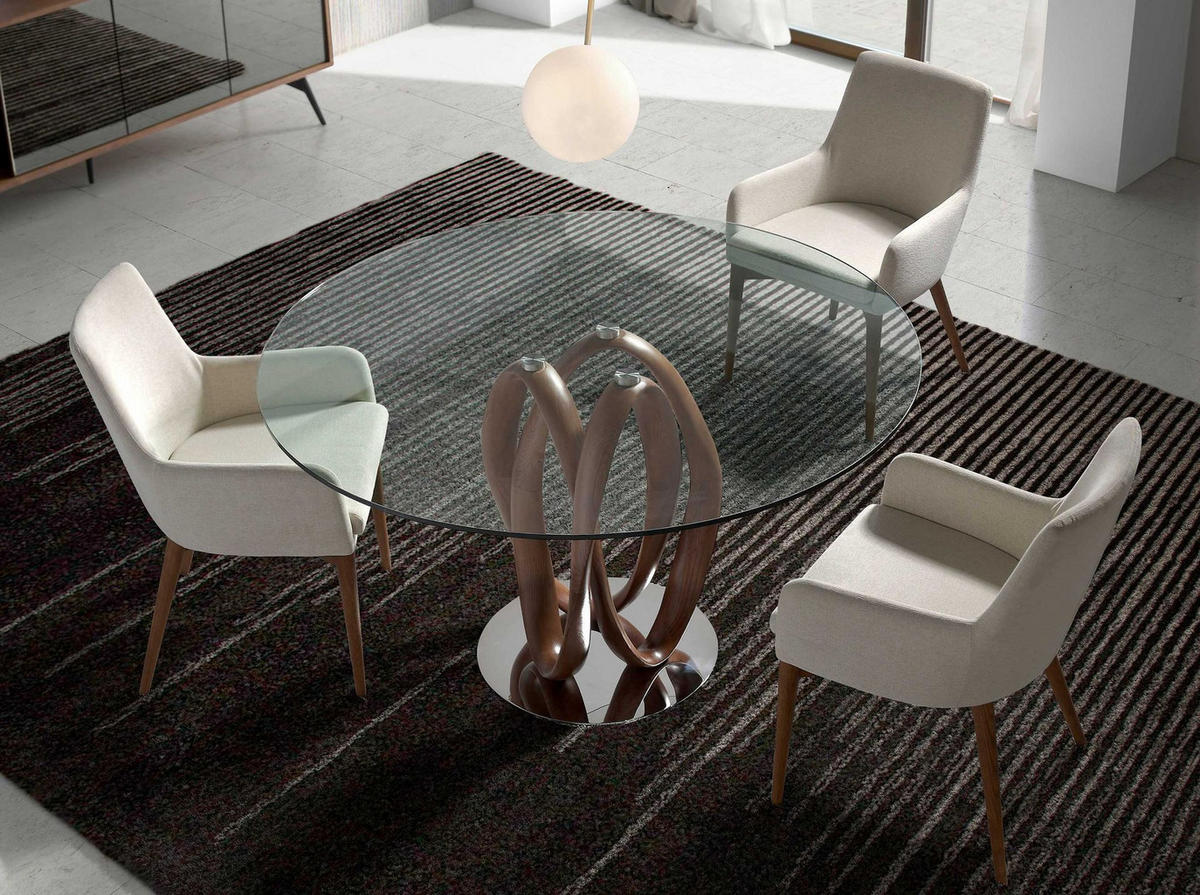 STUHL Stoff beige - Beige/Nussbaumfarben, Holz/Textil (57/88/64cm) - ANGEL CERDA