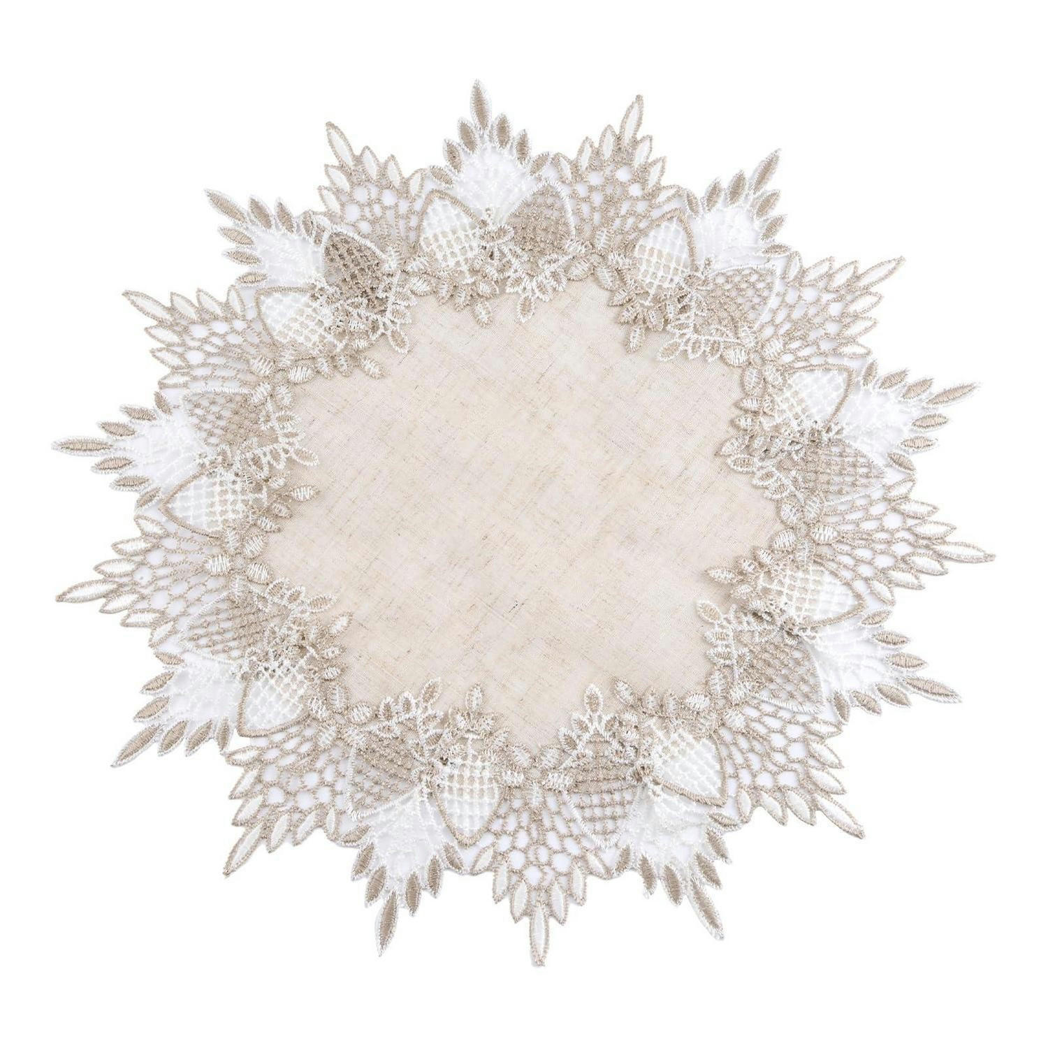 XXXLutz Spitzendeckchen Beige 40x1.5x40 cm