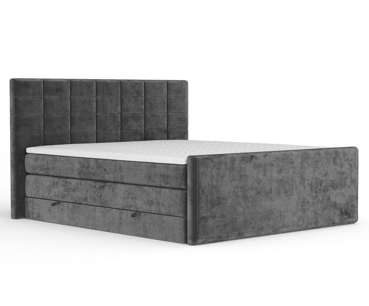 BOXSPRINGBETT Ava Anthrazit 200/200 cm - Anthrazit/Schwarz, Holz/Holzwerkstoff (200/200cm) - Maison de Reve