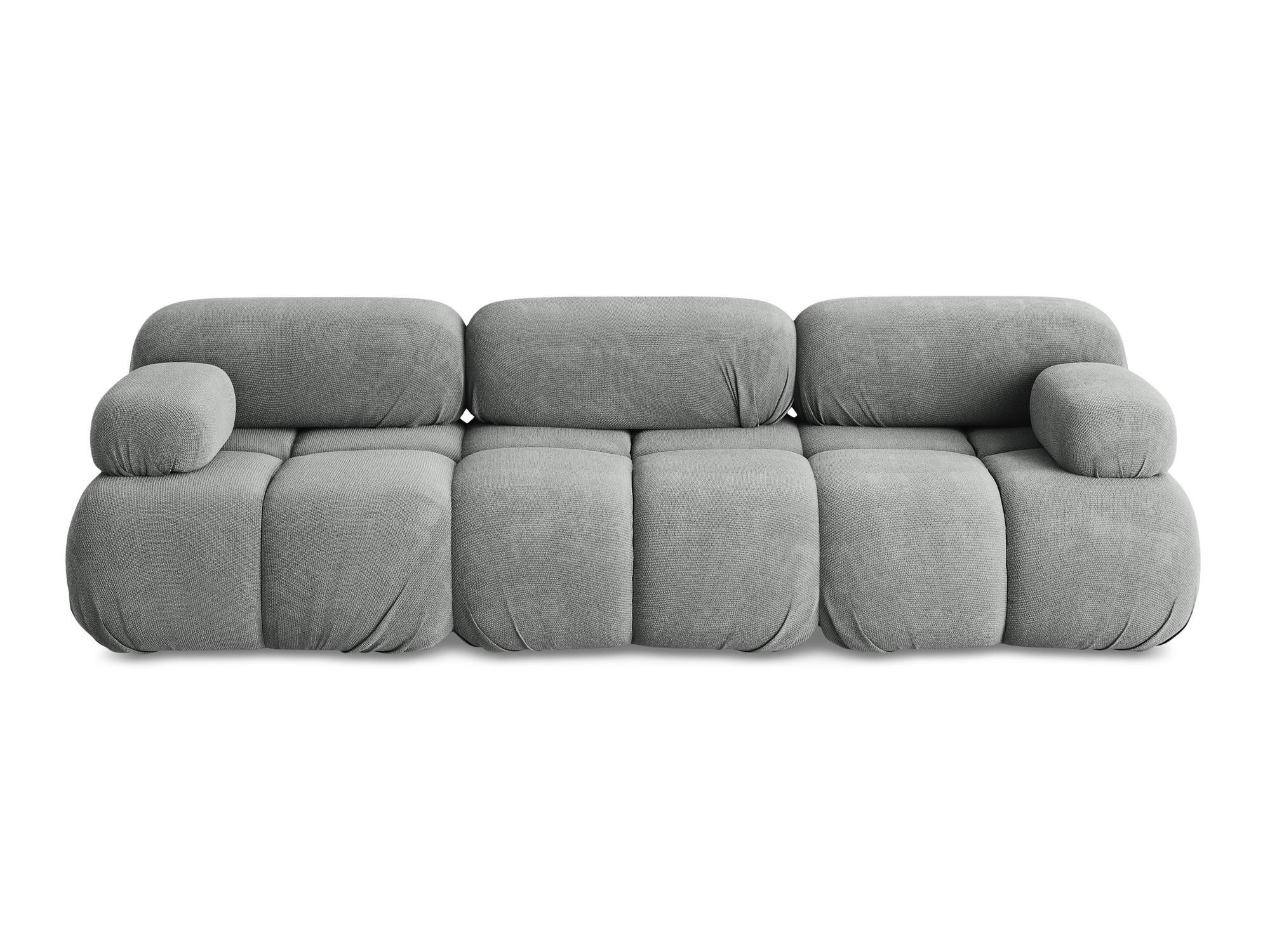 3-SITZER SOFA Chenille Stoff Grau - Blau/Schwarz, Kunststoff/Textil (285/70/96cm) - Makamii