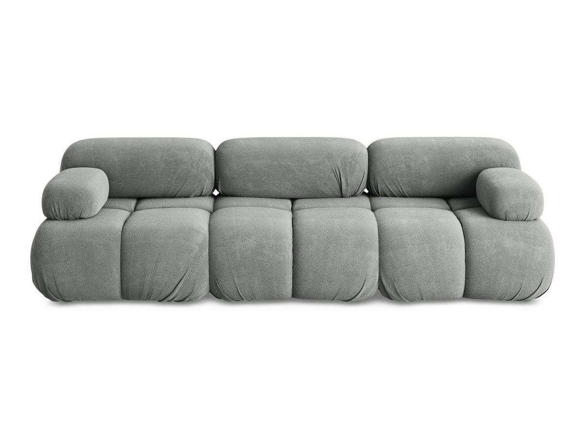 3-SITZER SOFA Chenille Stoff Grau - Blau/Schwarz, Kunststoff/Textil (285/70/96cm) - Makamii