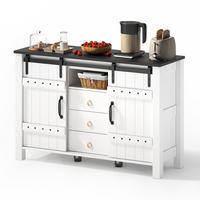 SIDEBOARD im Landhausstil mit 2 Schiebetüren und 3 Schubladen, MDF, 120/40/80 cm, Weiß - Weiß, Holzwerkstoff (120/80/40cm) - Redom