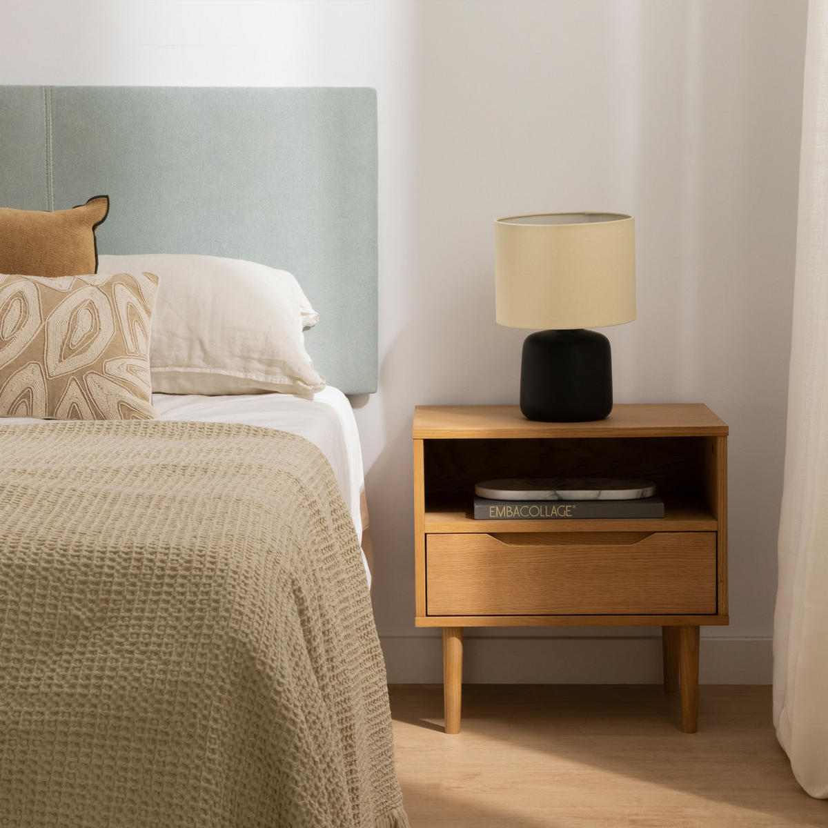 NACHTTISCH Enola Natur 50 cm x 50 cm - Braun, Holz (50/50/35cm) - Kenay Home