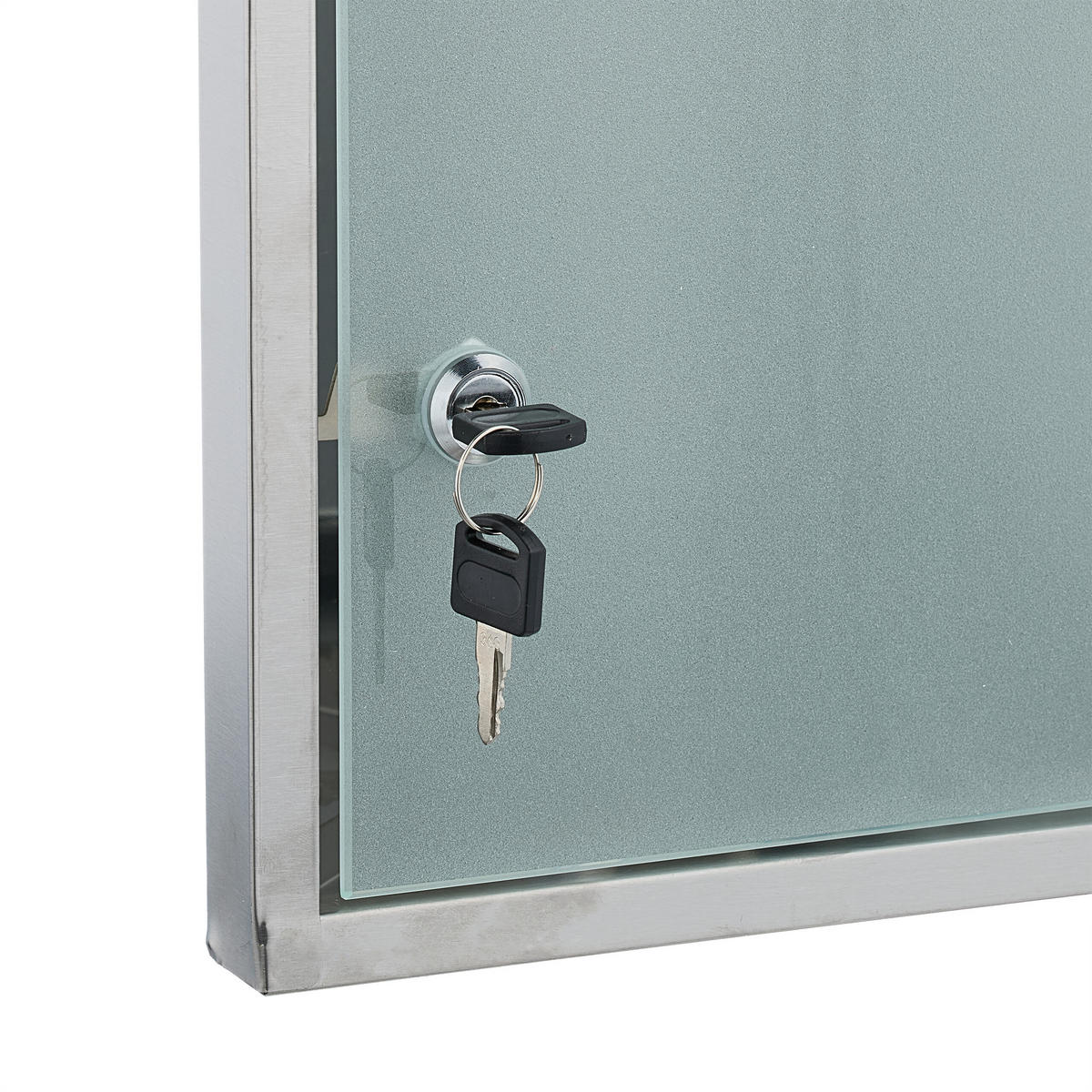 MEDIZINSCHRANK - Silberfarben, Glas/Metall (30/56/18cm) - Relaxdays