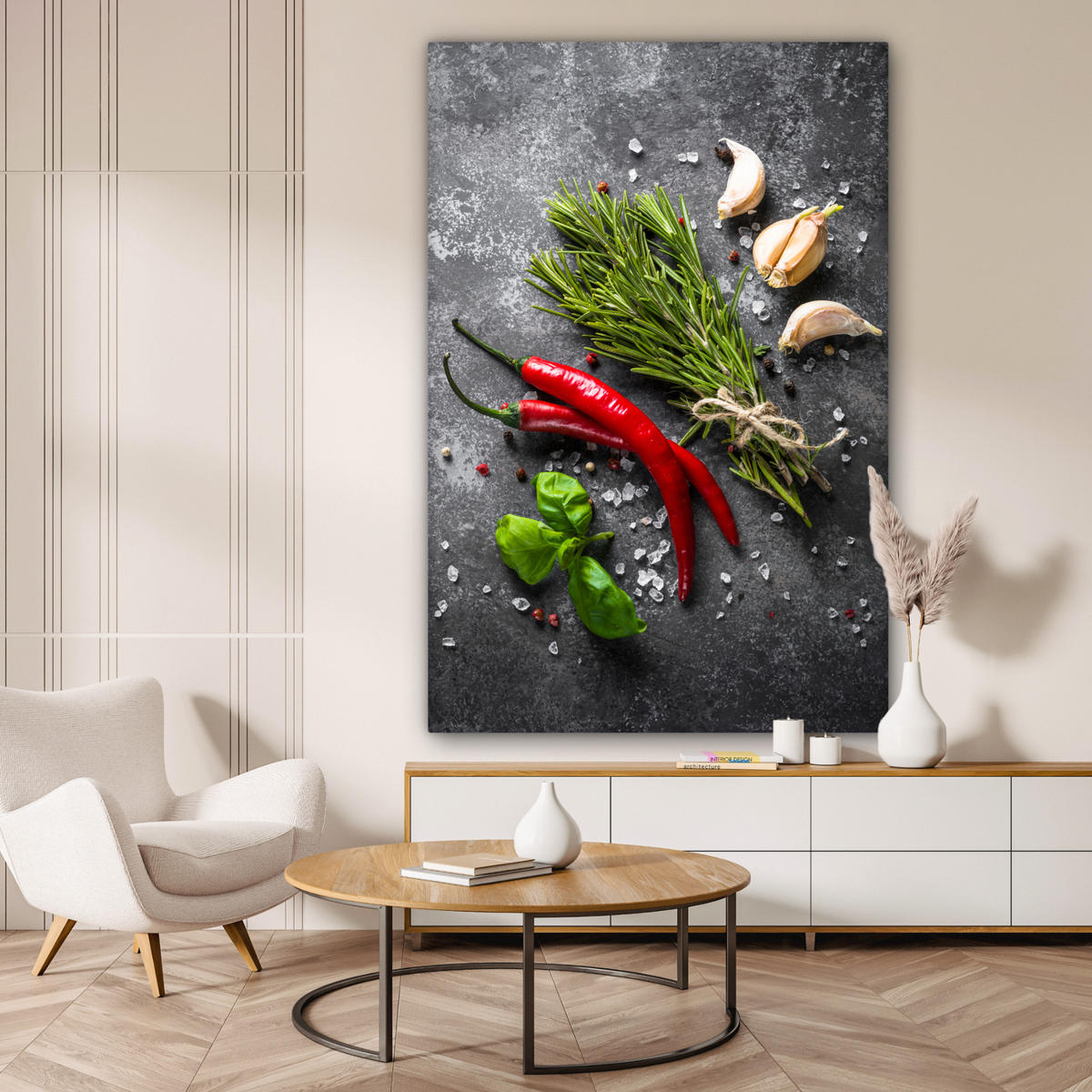 SLIKA NA PLATNU Poper 90x140 cm - temno siva, tekstil (90/140cm) - MuchoWow