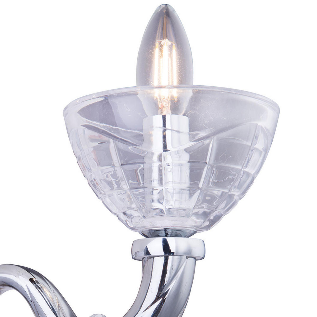 WANDLEUCHTE Helen Glas Silber Chrom 2er Set - Silberfarben, Glas (13/37/21.5cm) - Globo Lighting